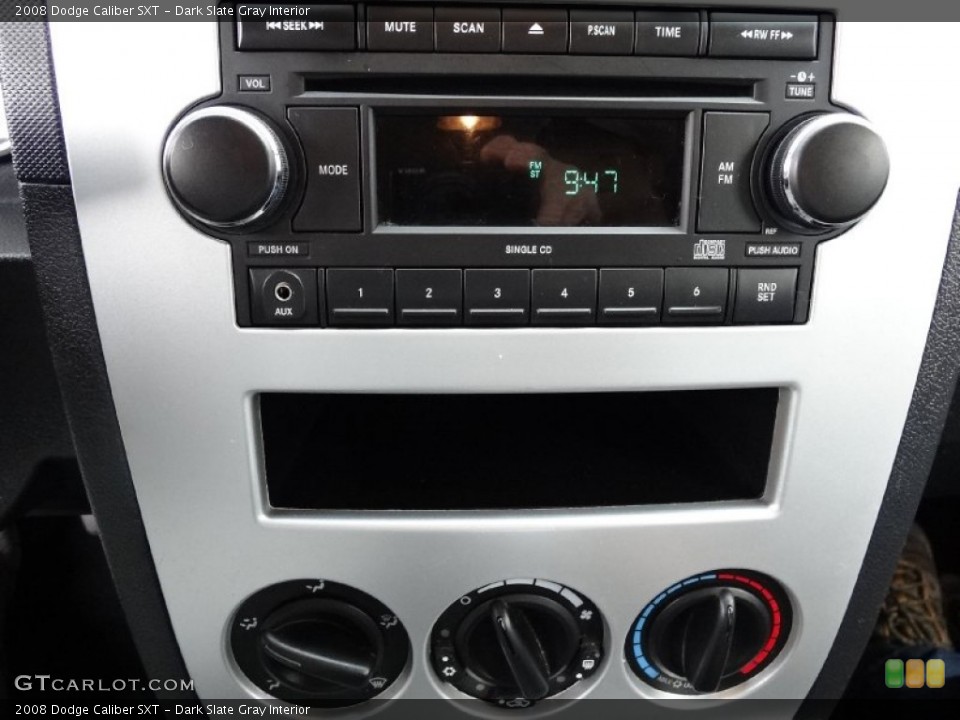 Dark Slate Gray Interior Controls for the 2008 Dodge Caliber SXT #76022223
