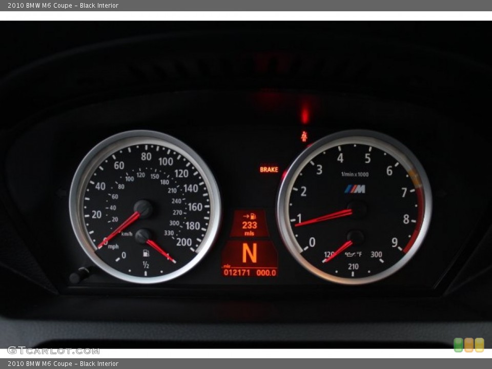 Black Interior Gauges for the 2010 BMW M6 Coupe #76024126