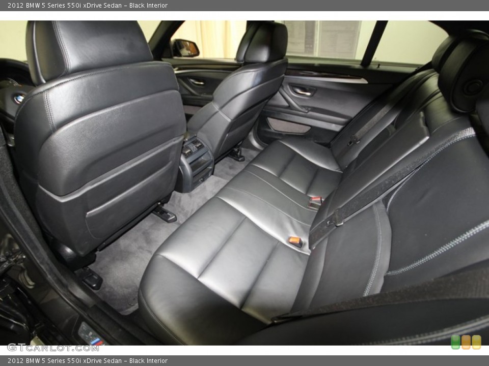 Black Interior Rear Seat for the 2012 BMW 5 Series 550i xDrive Sedan #76037454