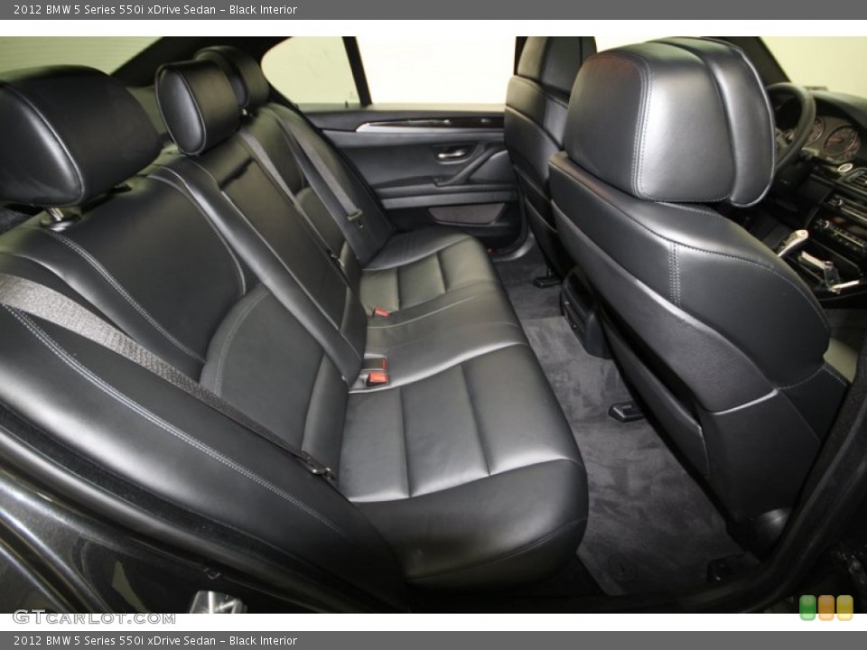 Black Interior Rear Seat for the 2012 BMW 5 Series 550i xDrive Sedan #76037543
