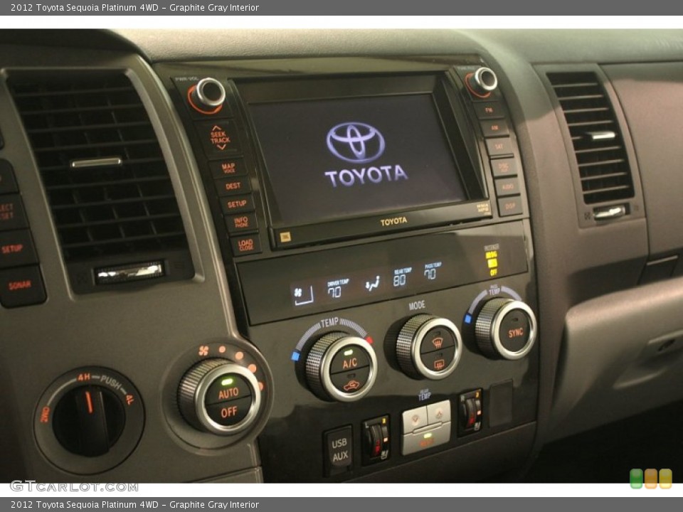 Graphite Gray Interior Controls for the 2012 Toyota Sequoia Platinum 4WD #76050459