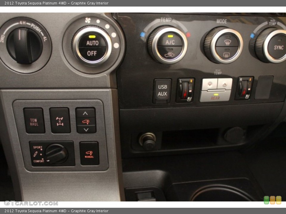 Graphite Gray Interior Controls for the 2012 Toyota Sequoia Platinum 4WD #76050477