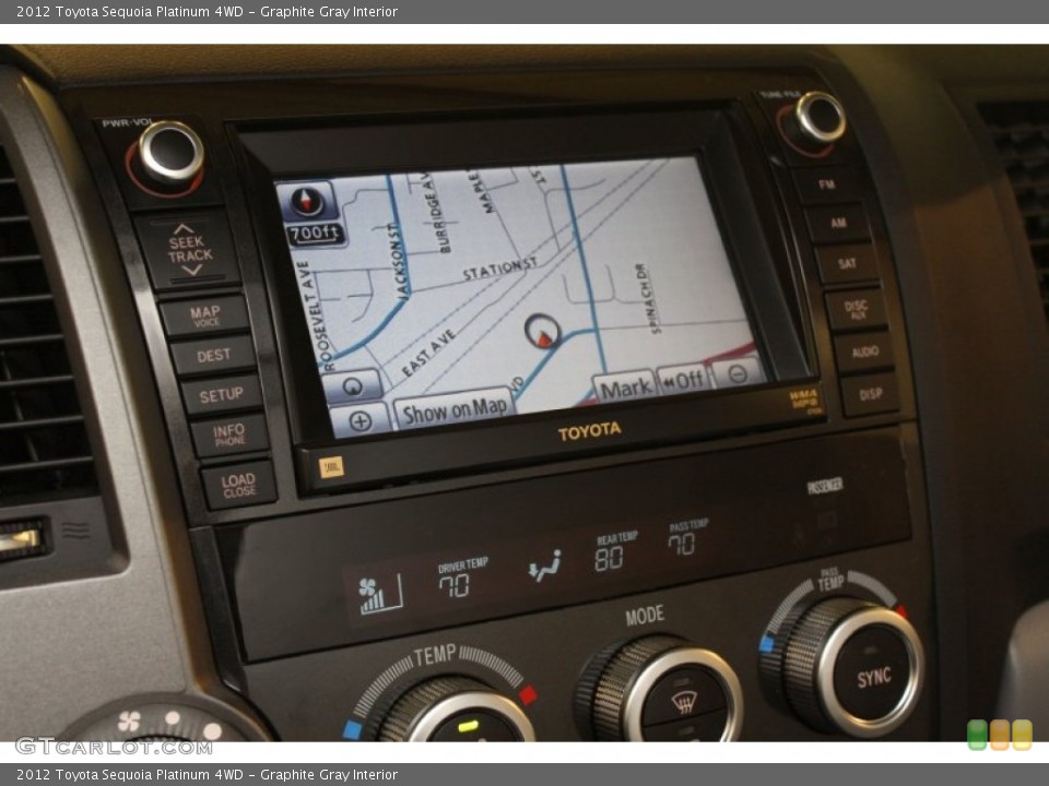 Graphite Gray Interior Navigation for the 2012 Toyota Sequoia Platinum 4WD #76050513