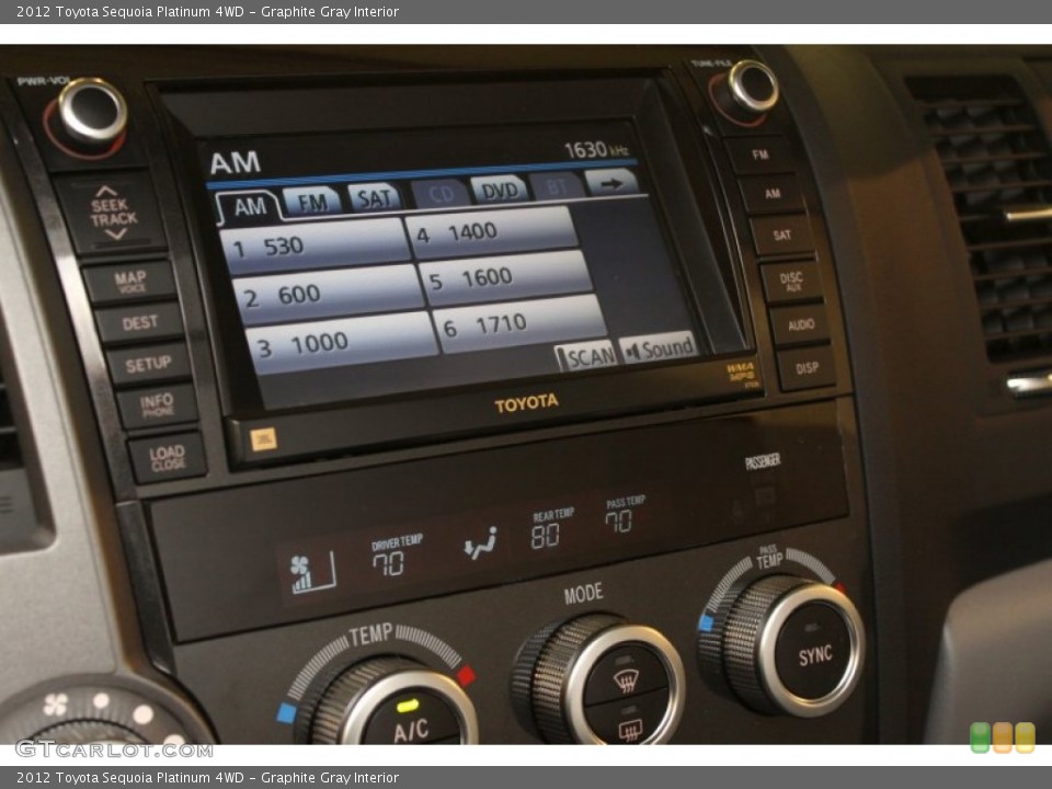 Graphite Gray Interior Audio System for the 2012 Toyota Sequoia Platinum 4WD #76050771