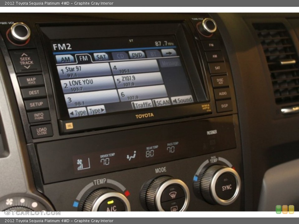 Graphite Gray Interior Audio System for the 2012 Toyota Sequoia Platinum 4WD #76050806