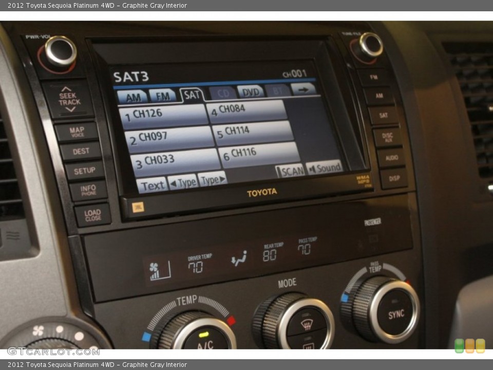 Graphite Gray Interior Audio System for the 2012 Toyota Sequoia Platinum 4WD #76050816