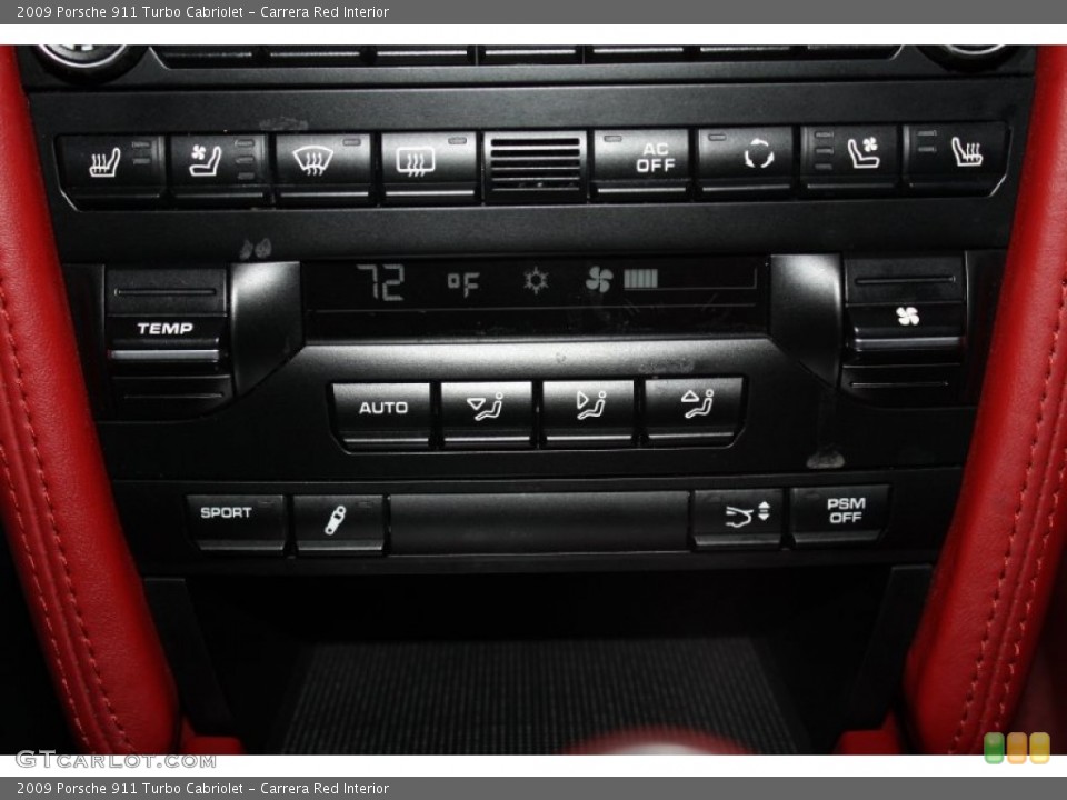 Carrera Red Interior Controls for the 2009 Porsche 911 Turbo Cabriolet #76057170