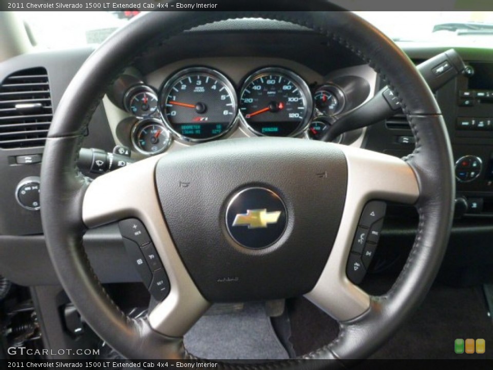 Ebony Interior Steering Wheel for the 2011 Chevrolet Silverado 1500 LT Extended Cab 4x4 #76057217