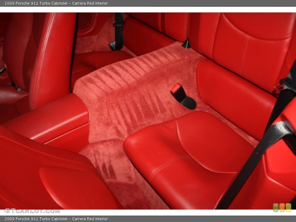 Carrera Red Interior Rear Seat for the 2009 Porsche 911 Turbo Cabriolet #76057278