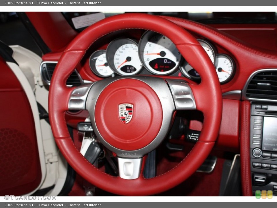 Carrera Red Interior Steering Wheel for the 2009 Porsche 911 Turbo Cabriolet #76057314