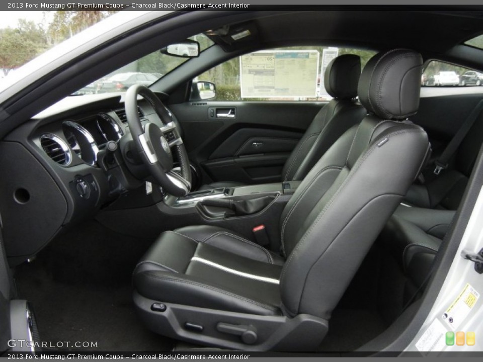 Charcoal Black/Cashmere Accent Interior Front Seat for the 2013 Ford Mustang GT Premium Coupe #76063722