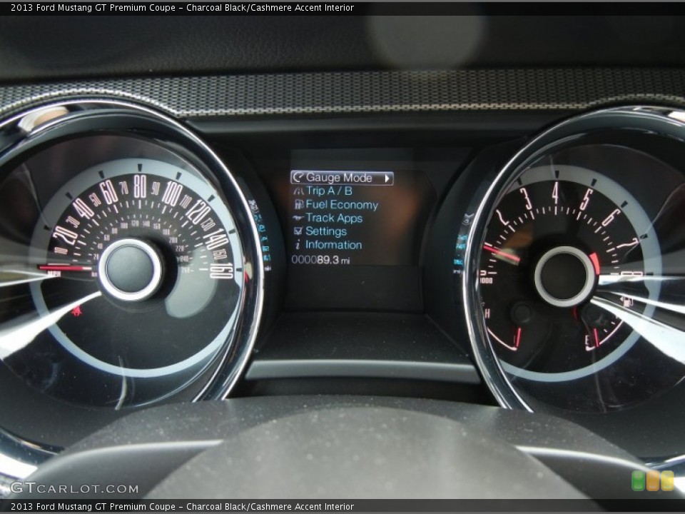 Charcoal Black/Cashmere Accent Interior Gauges for the 2013 Ford Mustang GT Premium Coupe #76063746