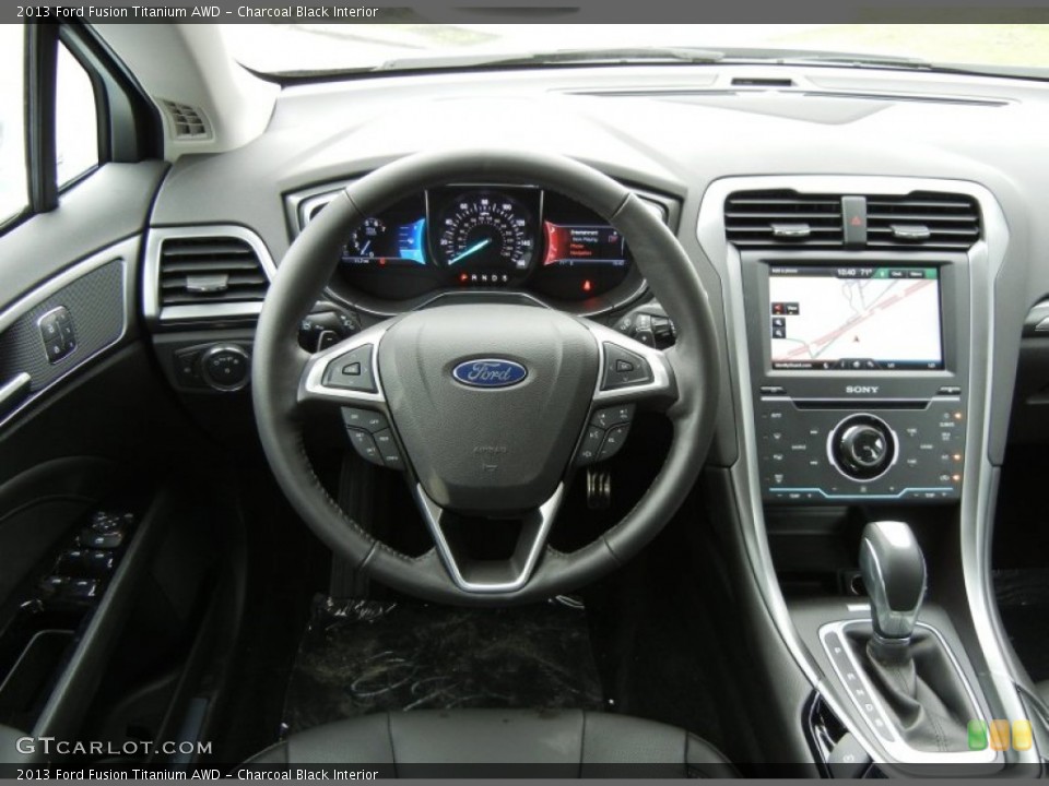 Charcoal Black Interior Dashboard for the 2013 Ford Fusion Titanium AWD #76064163