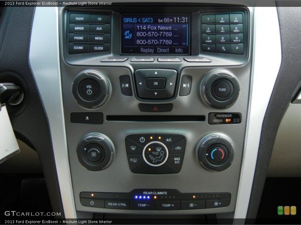 Medium Light Stone Interior Controls for the 2013 Ford Explorer EcoBoost #76064727