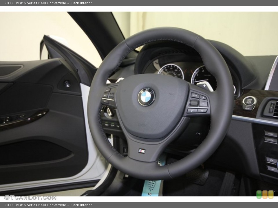 Black Interior Steering Wheel for the 2013 BMW 6 Series 640i Convertible #76066409