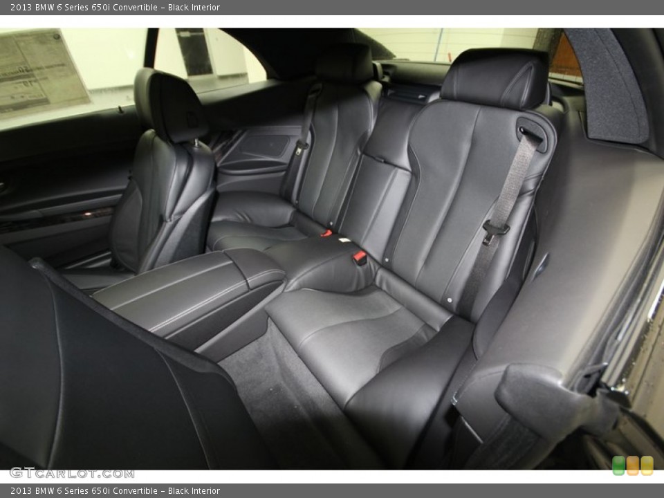 Black Interior Rear Seat for the 2013 BMW 6 Series 650i Convertible #76066527