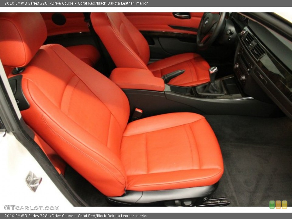 Coral Red/Black Dakota Leather Interior Front Seat for the 2010 BMW 3 Series 328i xDrive Coupe #76079774