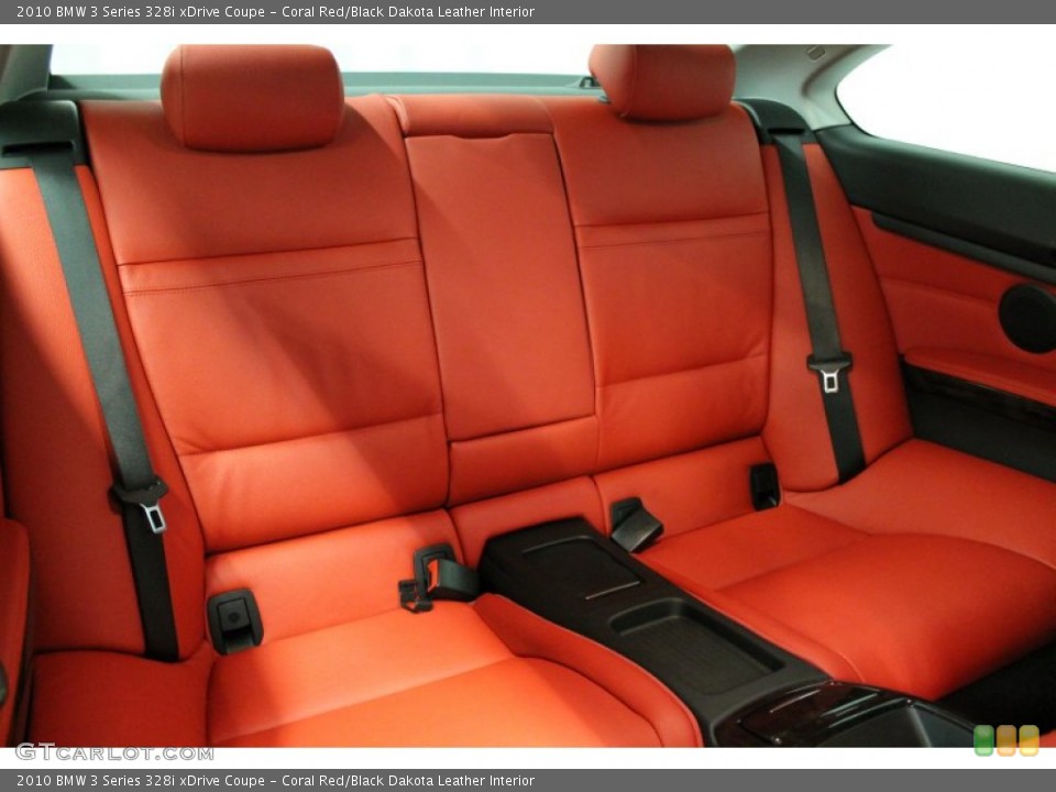 Coral Red/Black Dakota Leather Interior Rear Seat for the 2010 BMW 3 Series 328i xDrive Coupe #76079795