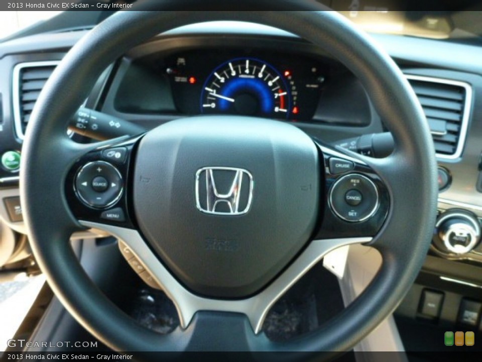 Gray Interior Steering Wheel for the 2013 Honda Civic EX Sedan #76081053
