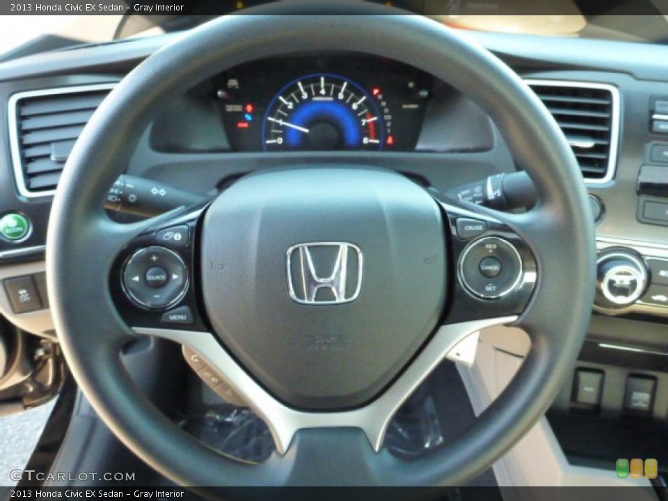 Gray Interior Steering Wheel for the 2013 Honda Civic EX Sedan #76082018