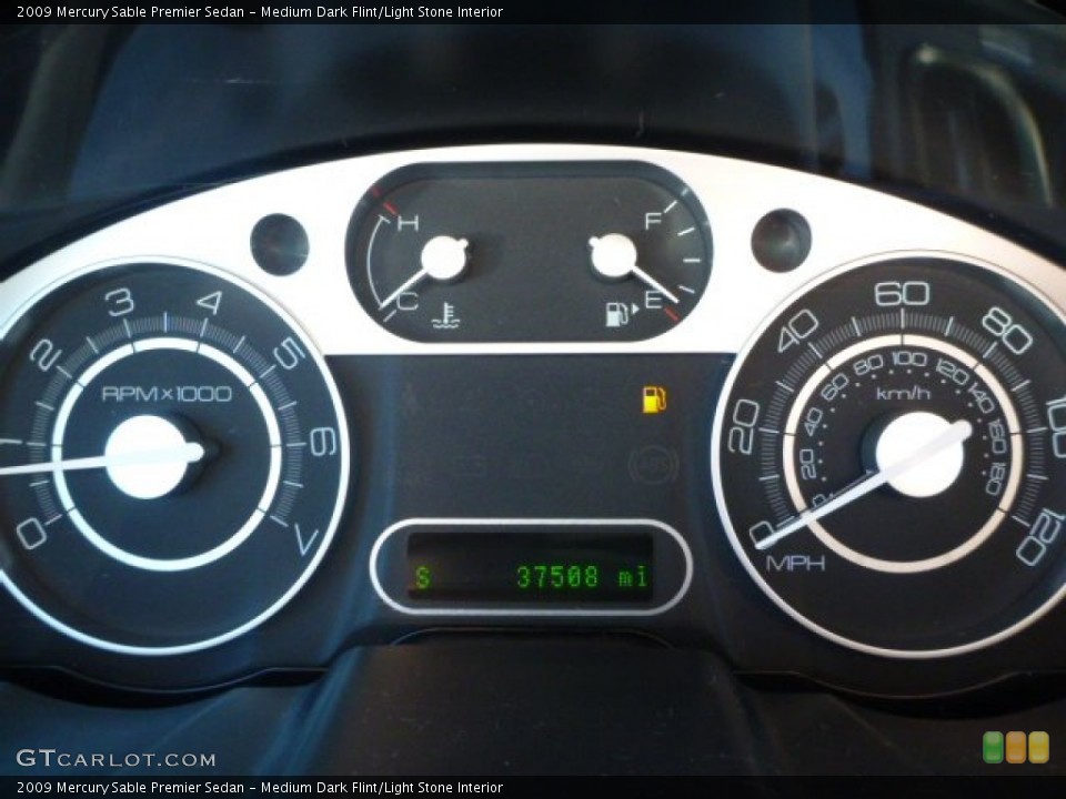 Medium Dark Flint/Light Stone Interior Gauges for the 2009 Mercury Sable Premier Sedan #76082166