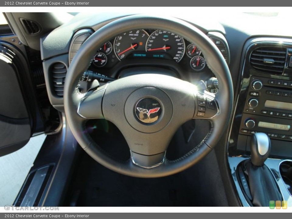Ebony Interior Steering Wheel for the 2012 Chevrolet Corvette Coupe #76092857