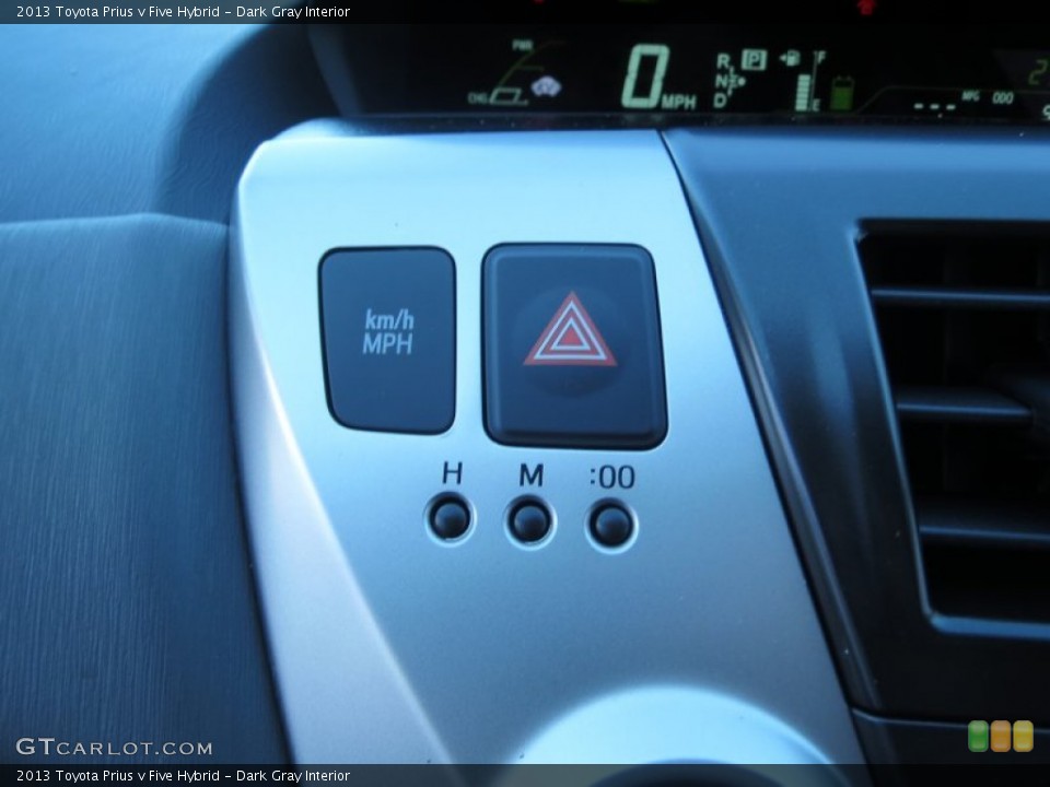 Dark Gray Interior Controls for the 2013 Toyota Prius v Five Hybrid #76093496