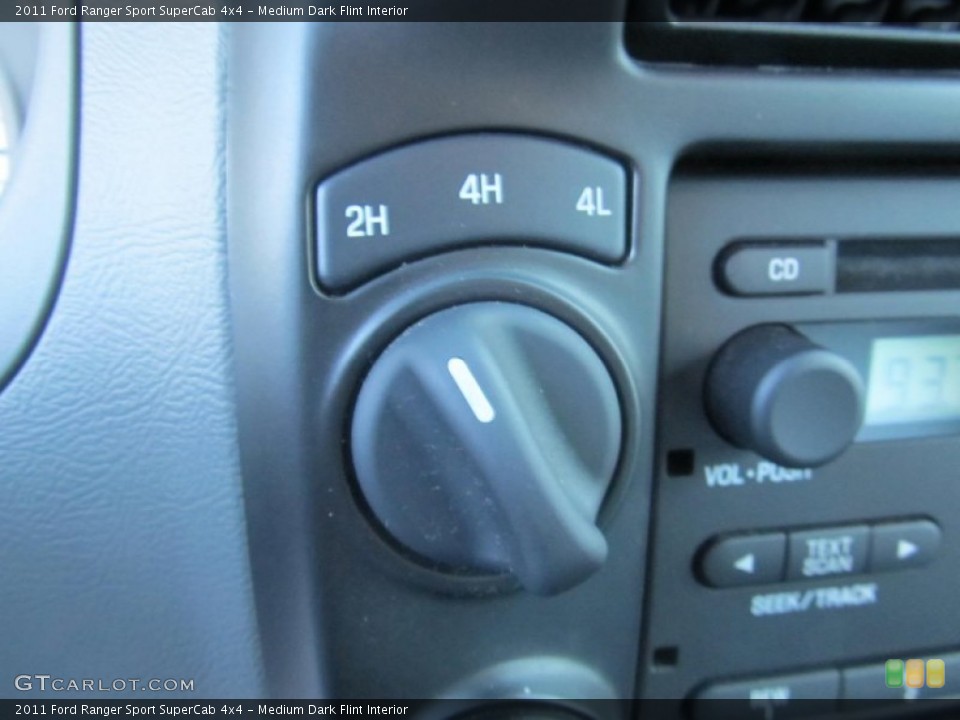 Medium Dark Flint Interior Controls for the 2011 Ford Ranger Sport SuperCab 4x4 #76096706