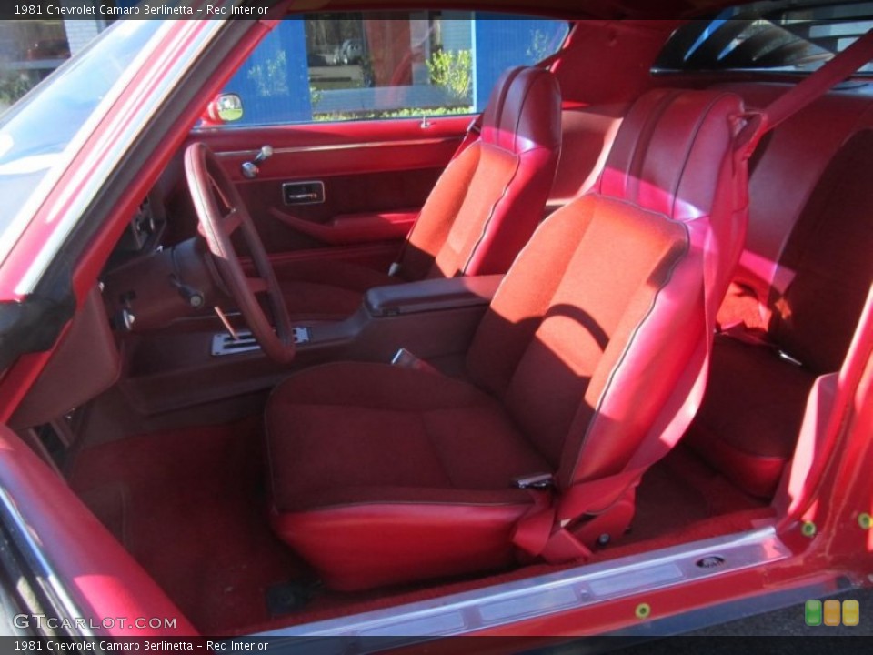 Red Interior Front Seat for the 1981 Chevrolet Camaro Berlinetta #76097480