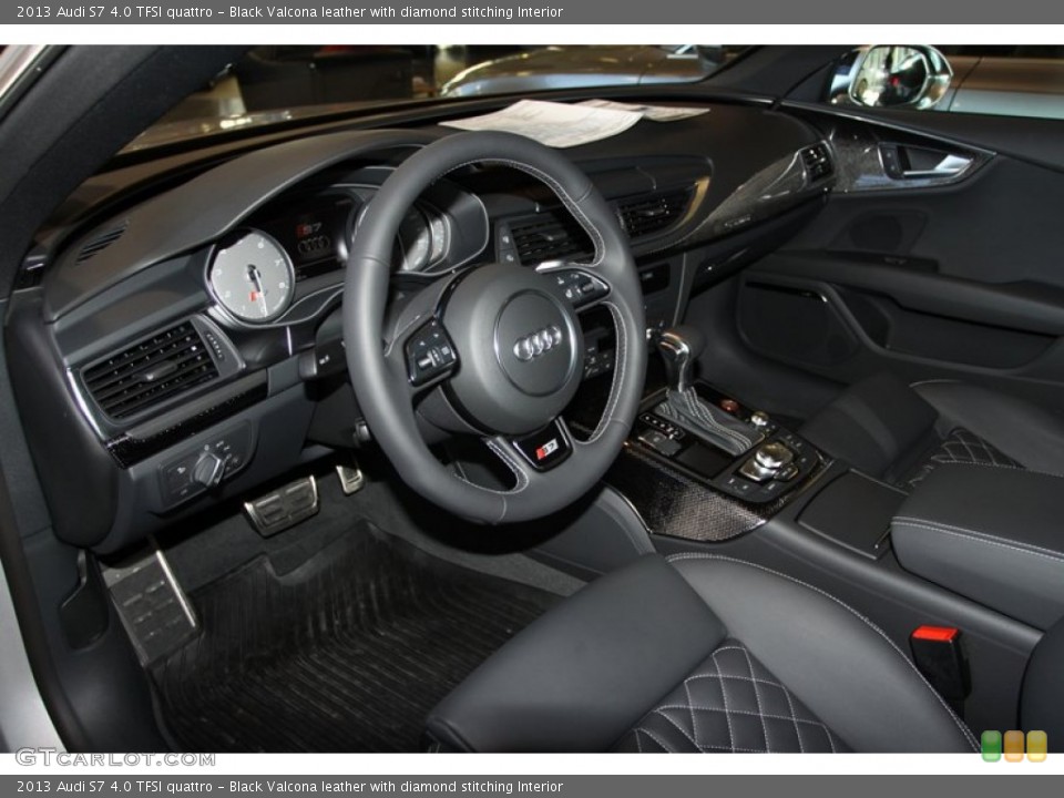 Black Valcona leather with diamond stitching 2013 Audi S7 Interiors