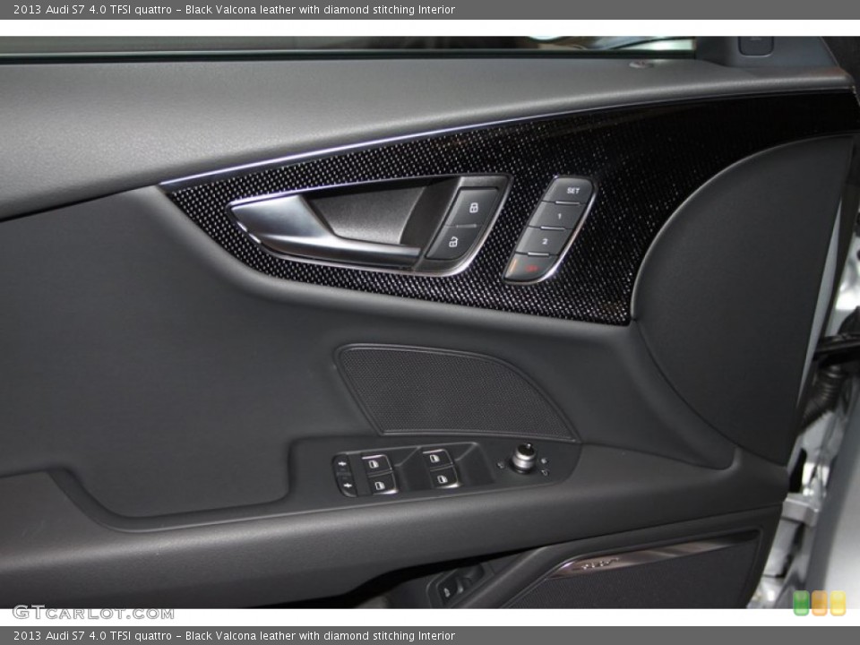 Black Valcona leather with diamond stitching Interior Door Panel for the 2013 Audi S7 4.0 TFSI quattro #76097999