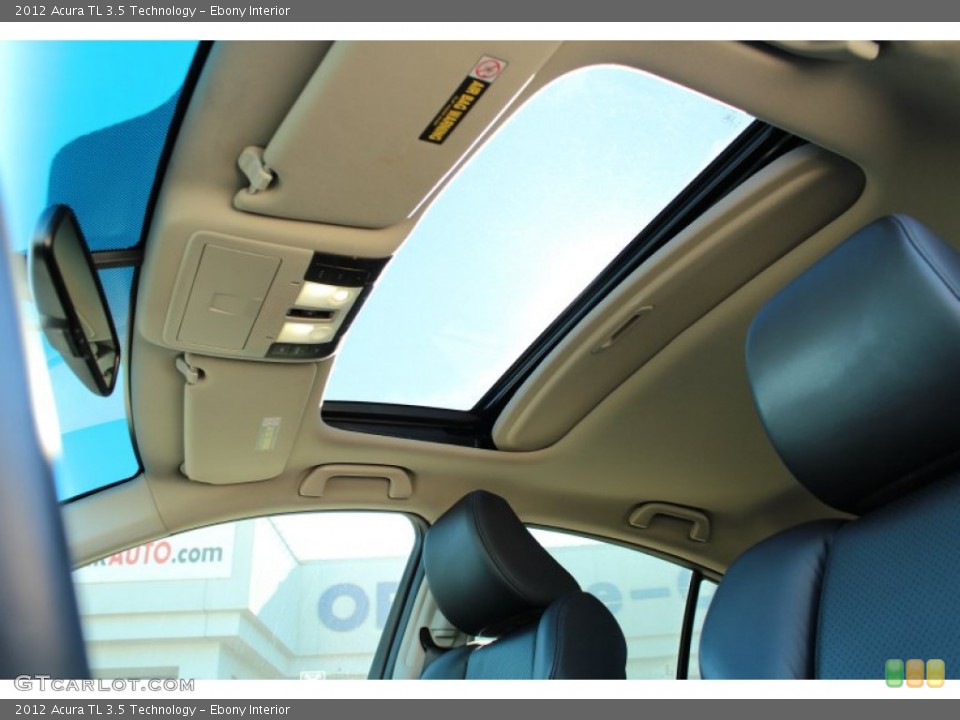 Ebony Interior Sunroof for the 2012 Acura TL 3.5 Technology #76102688