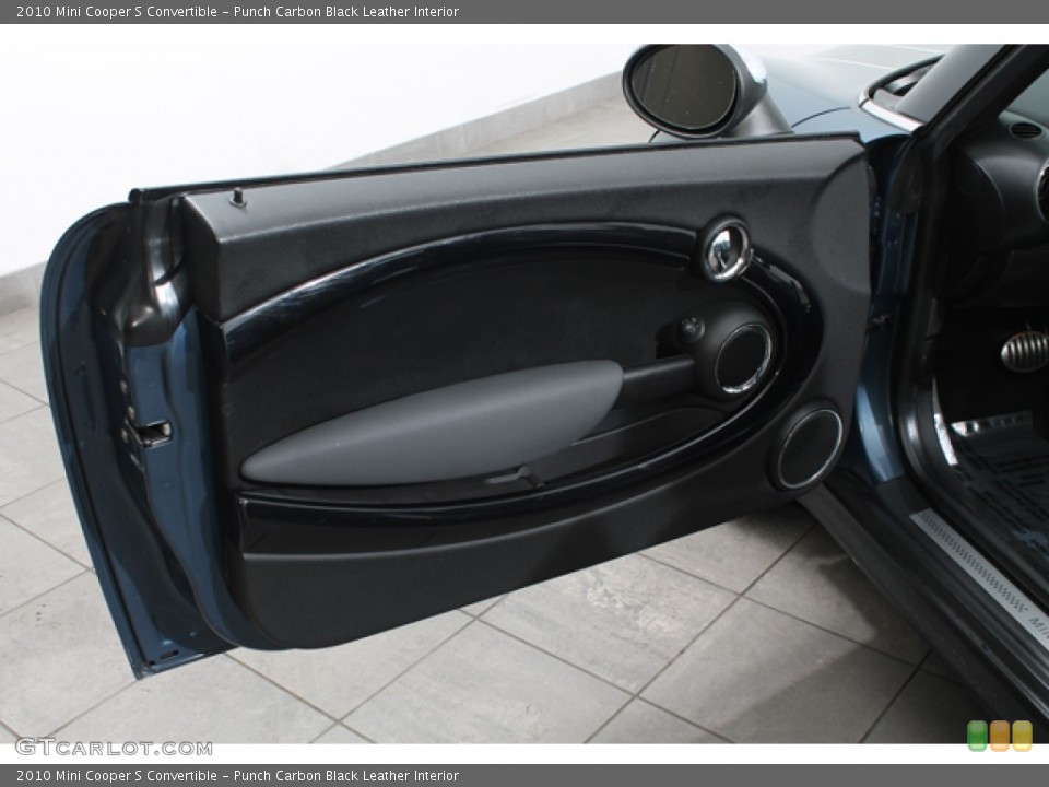 Punch Carbon Black Leather Interior Door Panel for the 2010 Mini Cooper S Convertible #76140942