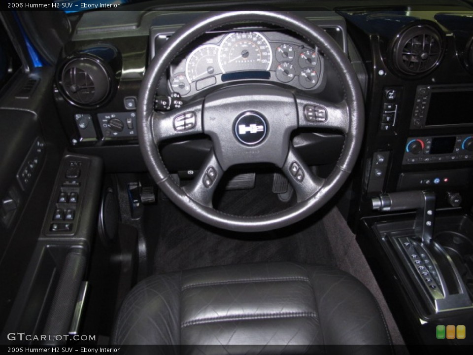 Ebony Interior Steering Wheel for the 2006 Hummer H2 SUV #76143492