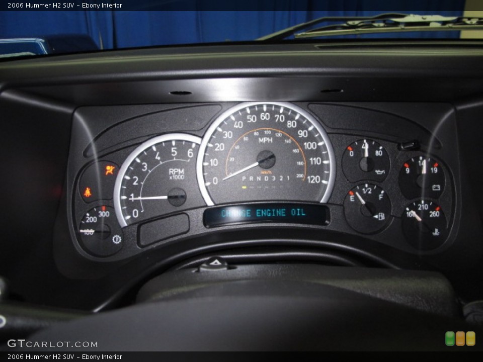 Ebony Interior Gauges for the 2006 Hummer H2 SUV #76143555