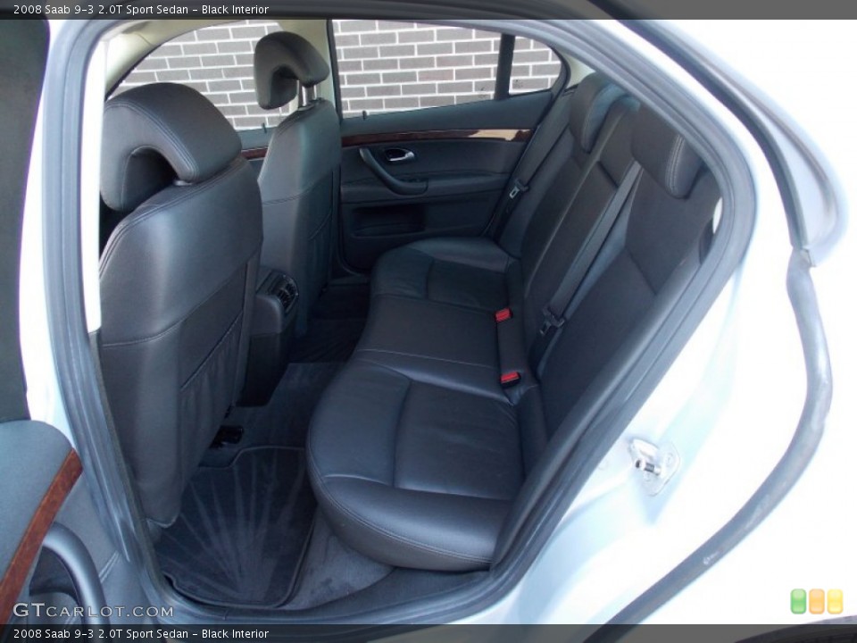 Black Interior Rear Seat for the 2008 Saab 9-3 2.0T Sport Sedan #76153362