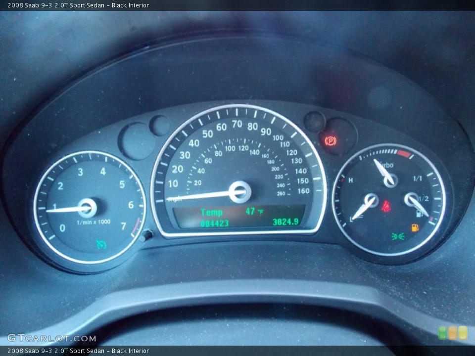 Black Interior Gauges for the 2008 Saab 9-3 2.0T Sport Sedan #76153422