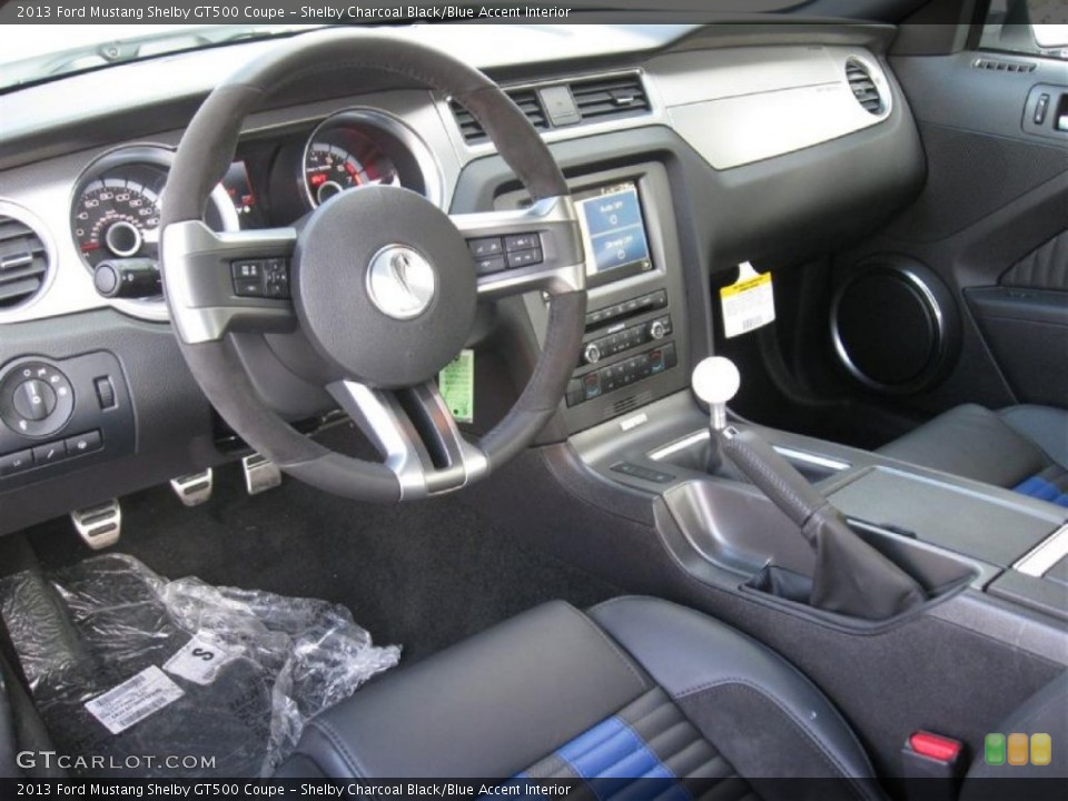 Shelby Charcoal Black/Blue Accent Interior Prime Interior for the 2013 Ford Mustang Shelby GT500 Coupe #76160405