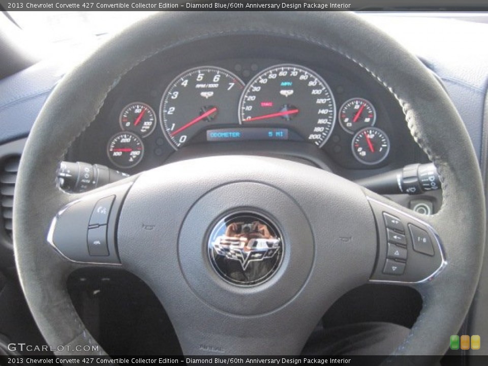 Diamond Blue/60th Anniversary Design Package Interior Steering Wheel for the 2013 Chevrolet Corvette 427 Convertible Collector Edition #76175598