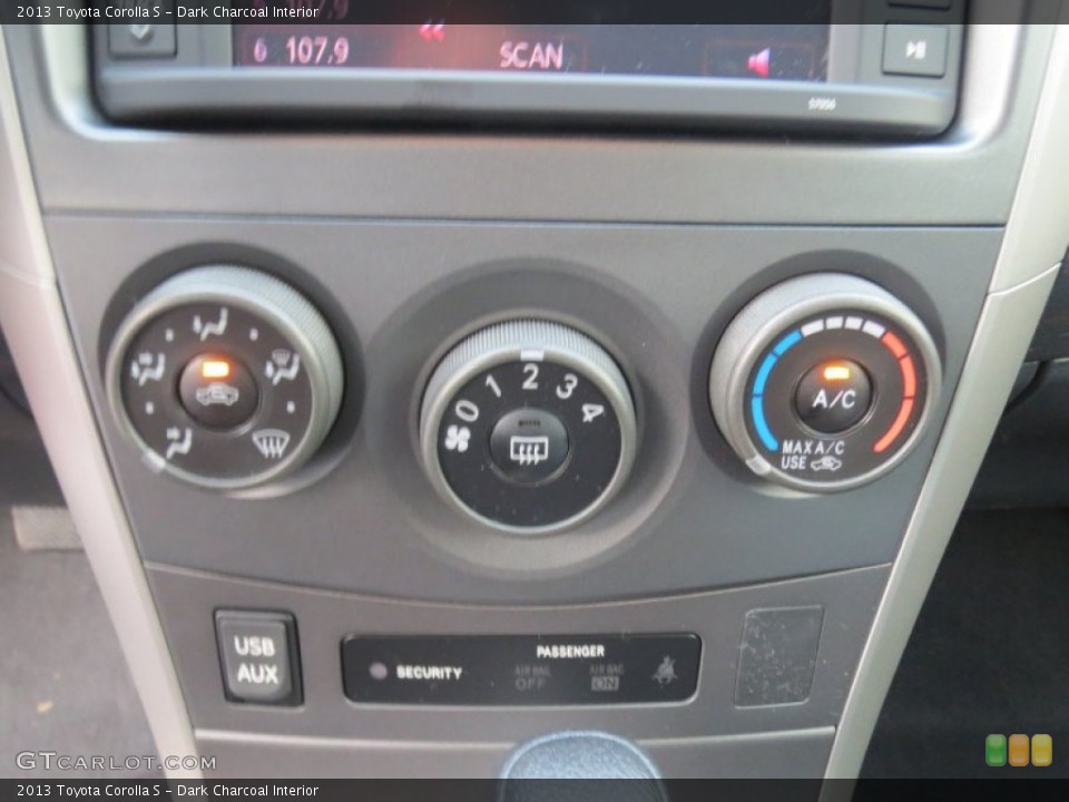 Dark Charcoal Interior Controls for the 2013 Toyota Corolla S #76194760