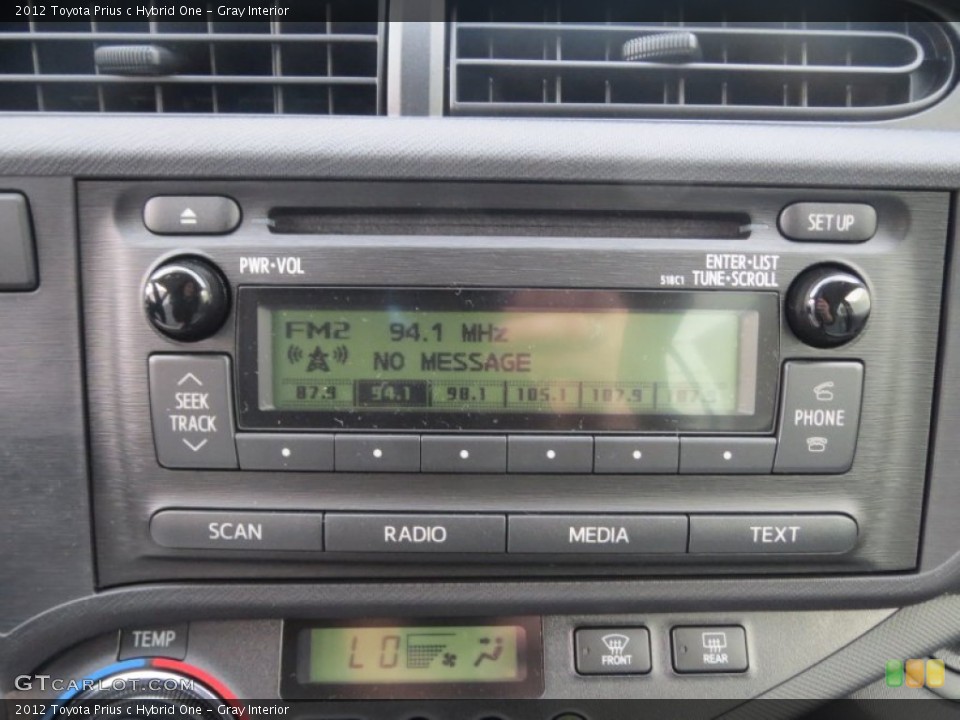 Gray Interior Audio System for the 2012 Toyota Prius c Hybrid One #76199258