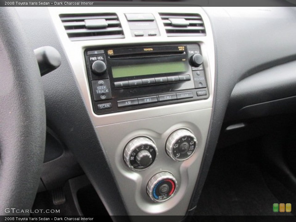 Dark Charcoal Interior Controls for the 2008 Toyota Yaris Sedan #76203587
