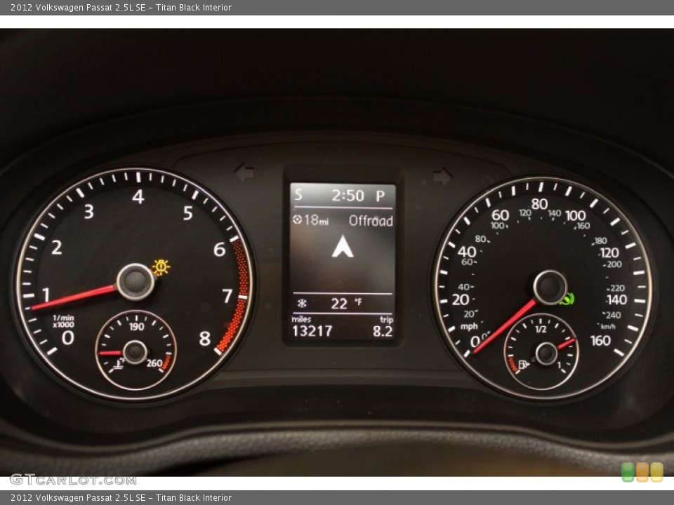 Titan Black Interior Gauges for the 2012 Volkswagen Passat 2.5L SE #76210599