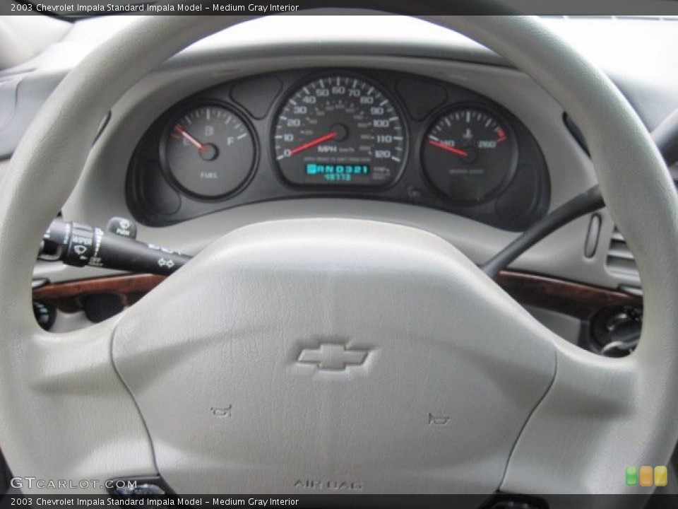 Medium Gray Interior Steering Wheel for the 2003 Chevrolet Impala  #76211828