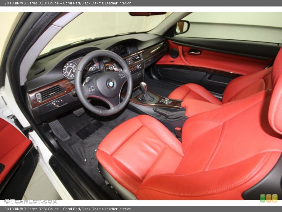 Coral Red/Black Dakota Leather Interior Prime Interior for the 2010 BMW 3 Series 328i Coupe #76220185
