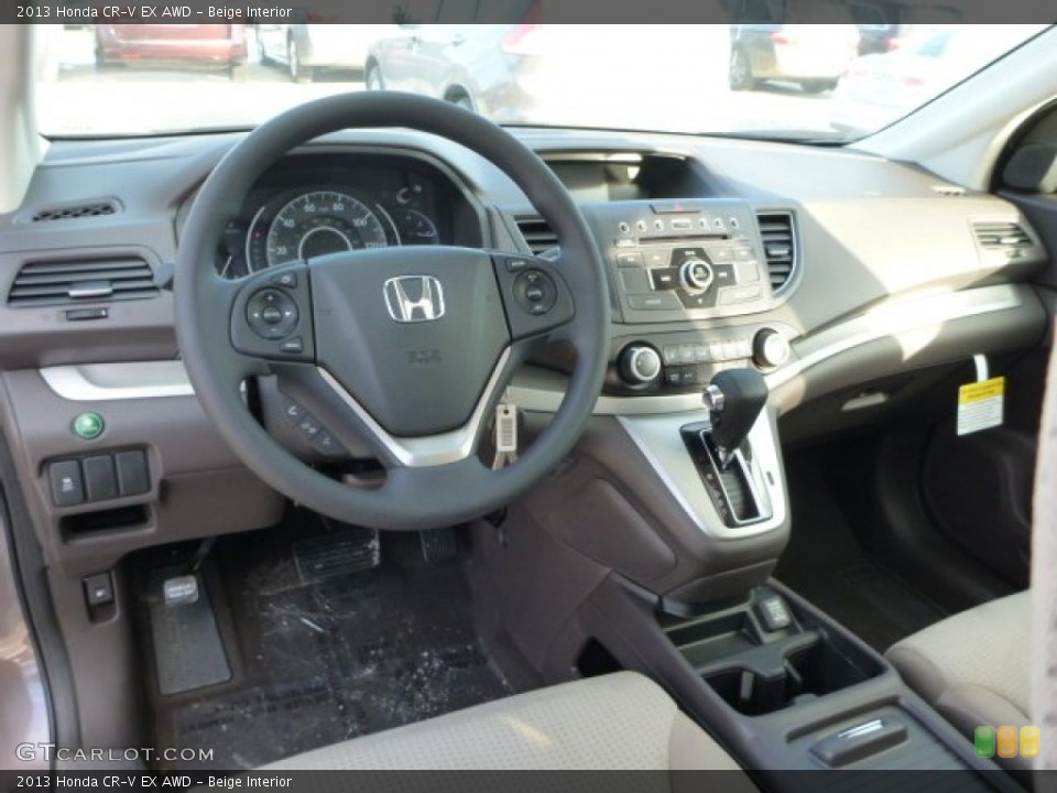 Beige Interior Dashboard for the 2013 Honda CR-V EX AWD #76225268