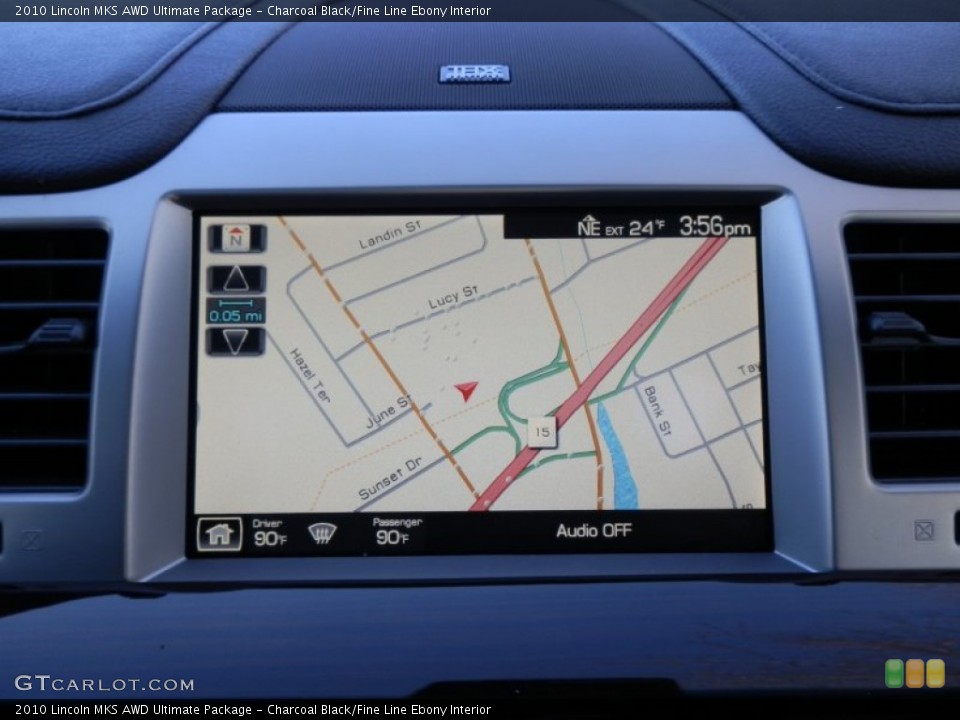 Charcoal Black/Fine Line Ebony Interior Navigation for the 2010 Lincoln MKS AWD Ultimate Package #76226291