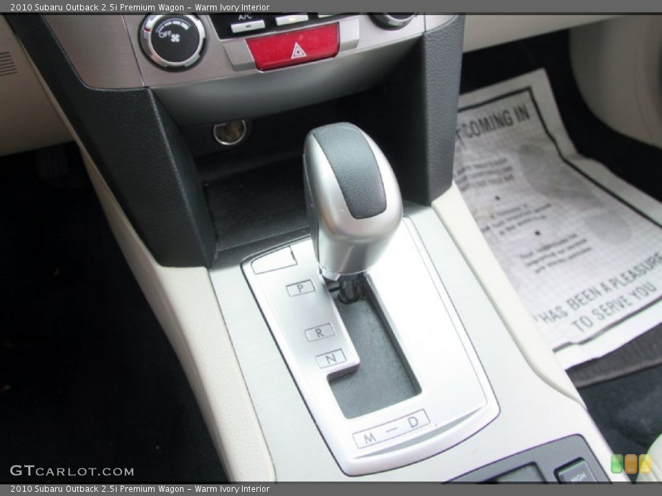 Warm Ivory Interior Transmission for the 2010 Subaru Outback 2.5i Premium Wagon #76227068