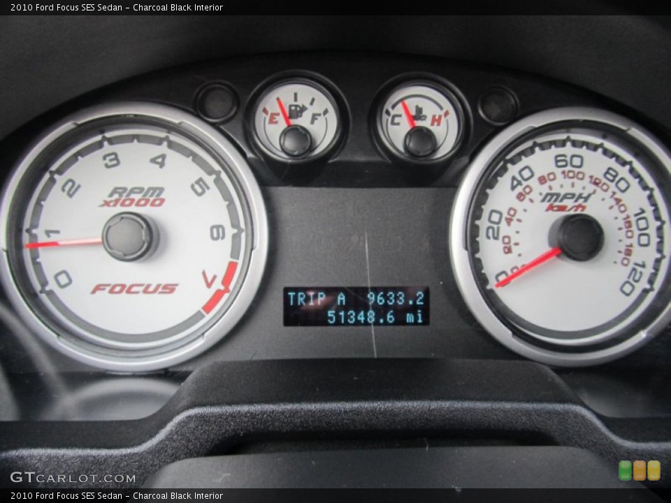 Charcoal Black Interior Gauges for the 2010 Ford Focus SES Sedan #76228891