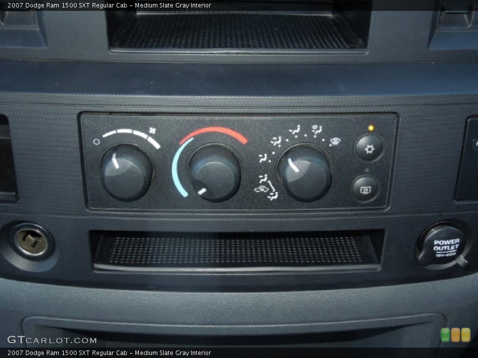 Medium Slate Gray Interior Controls for the 2007 Dodge Ram 1500 SXT Regular Cab #76229543